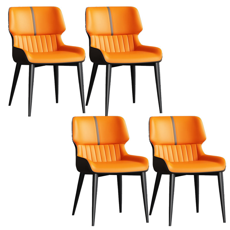 Contemporary Leather Side Chair Wingback Side Chair for Dining Room