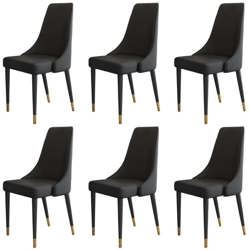 Glam Faux Leather Dining Chair Parsons Chair in Matte Finish for Kitchen
