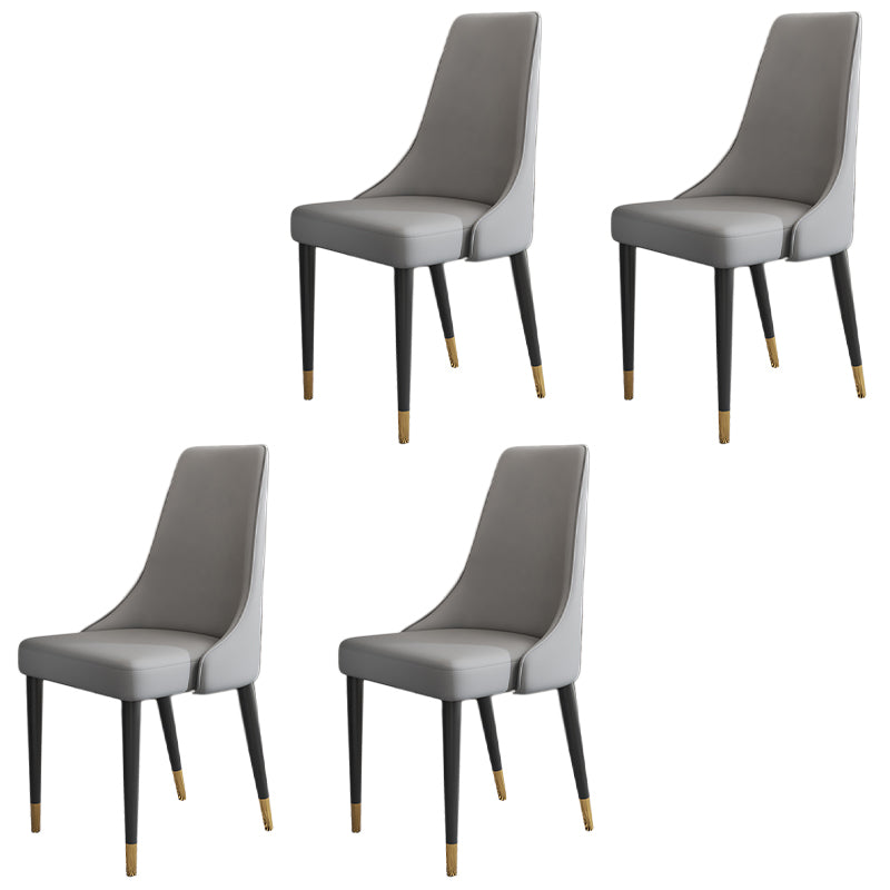 Glam Faux Leather Dining Chair Parsons Chair in Matte Finish for Kitchen
