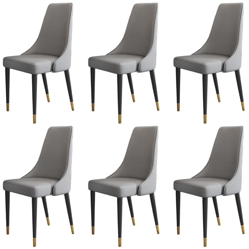 Glam Faux Leather Dining Chair Parsons Chair in Matte Finish for Kitchen