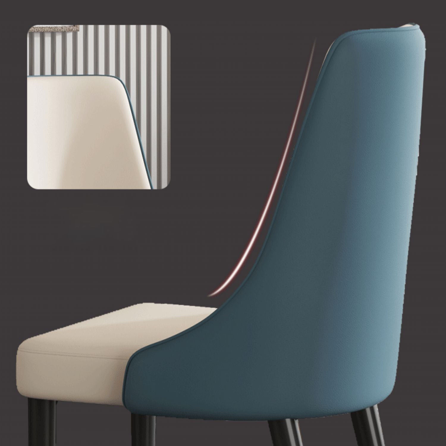 Glam Faux Leather Dining Chair Parsons Chair in Matte Finish for Kitchen