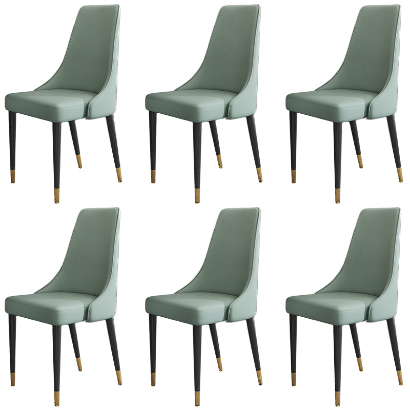 Glam Faux Leather Dining Chair Parsons Chair in Matte Finish for Kitchen