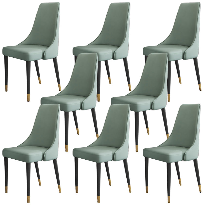 Glam Faux Leather Dining Chair Parsons Chair in Matte Finish for Kitchen