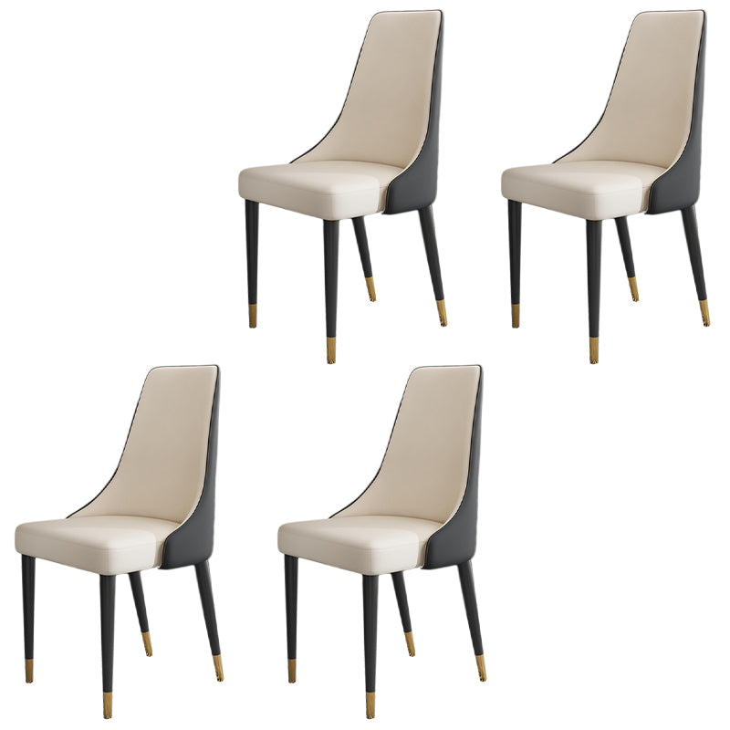 Glam Faux Leather Dining Chair Parsons Chair in Matte Finish for Kitchen