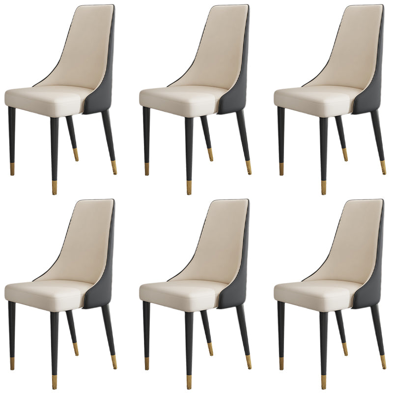 Glam Faux Leather Dining Chair Parsons Chair in Matte Finish for Kitchen