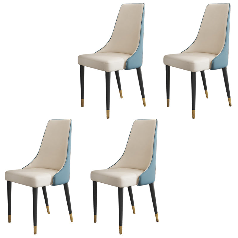 Glam Faux Leather Dining Chair Parsons Chair in Matte Finish for Kitchen