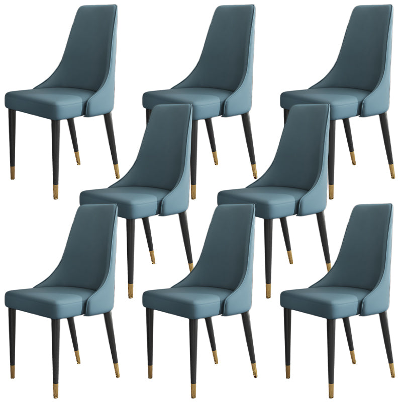 Glam Faux Leather Dining Chair Parsons Chair in Matte Finish for Kitchen