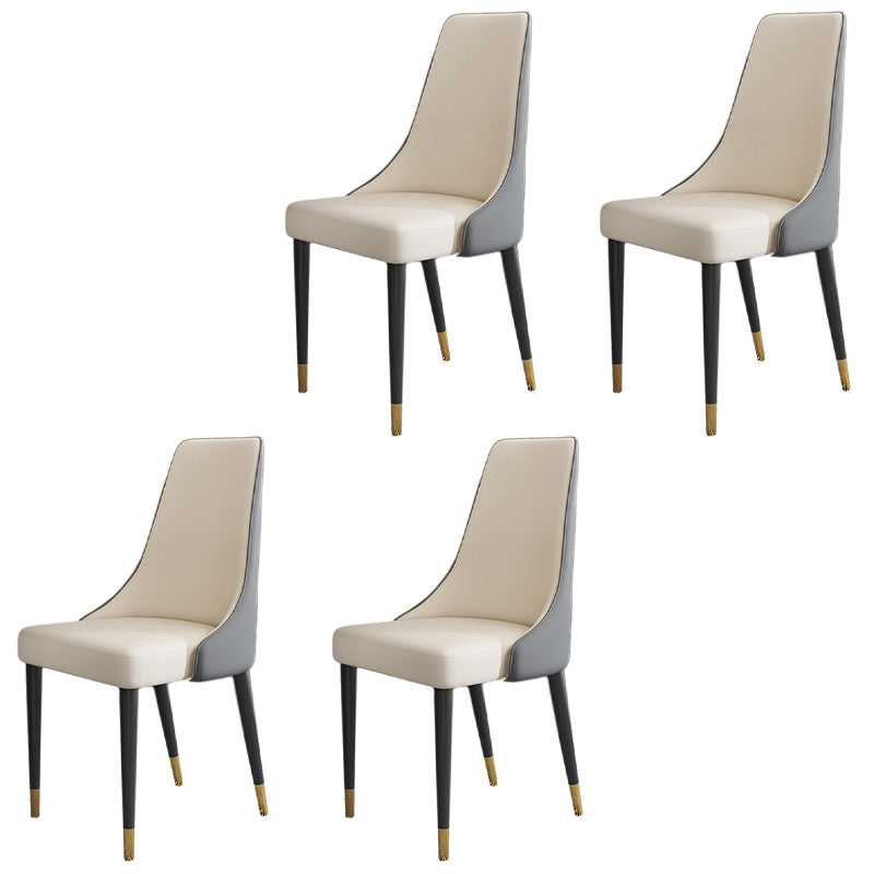 Glam Faux Leather Dining Chair Parsons Chair in Matte Finish for Kitchen