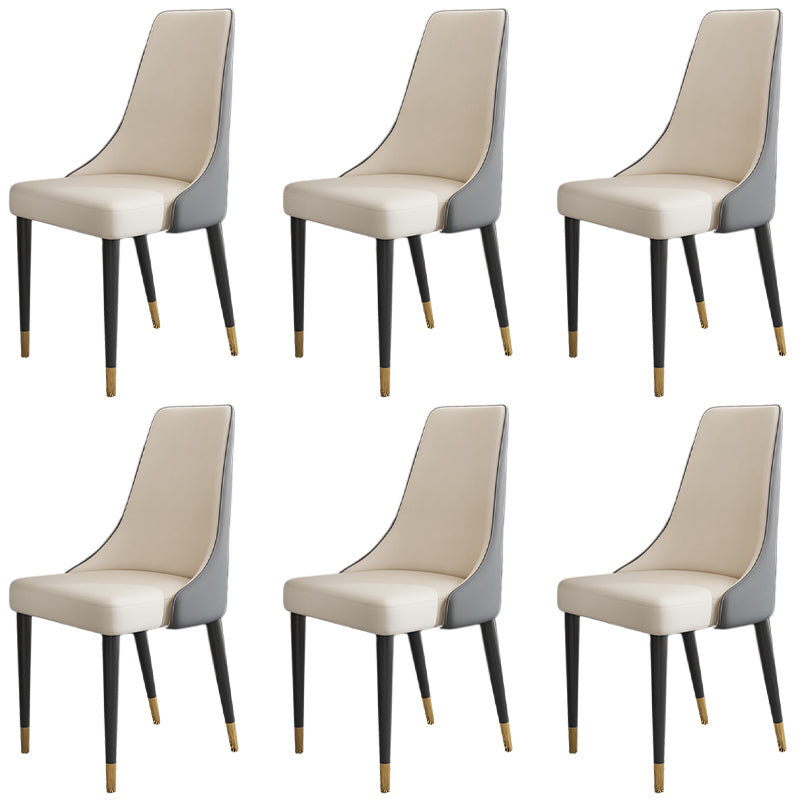 Glam Faux Leather Dining Chair Parsons Chair in Matte Finish for Kitchen