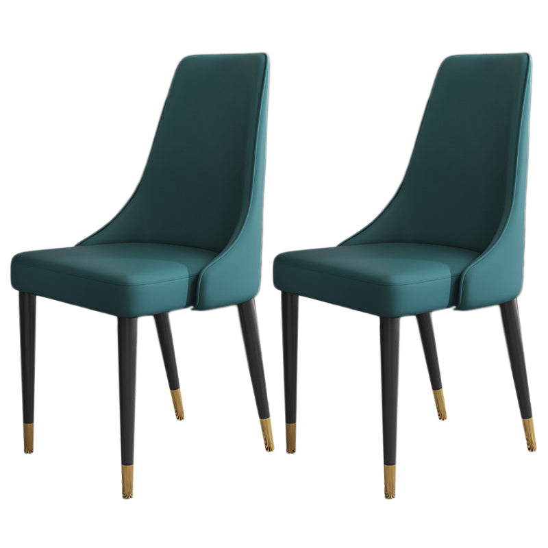 Glam Faux Leather Dining Chair Parsons Chair in Matte Finish for Kitchen