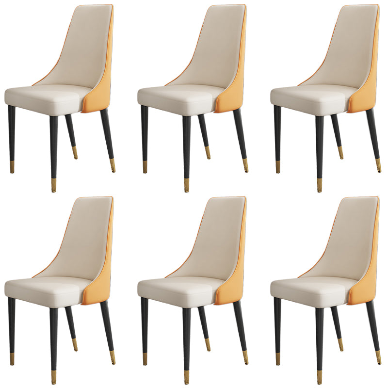 Glam Faux Leather Dining Chair Parsons Chair in Matte Finish for Kitchen