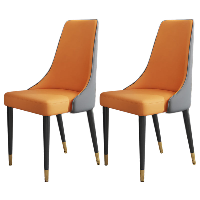 Glam Faux Leather Dining Chair Parsons Chair in Matte Finish for Kitchen