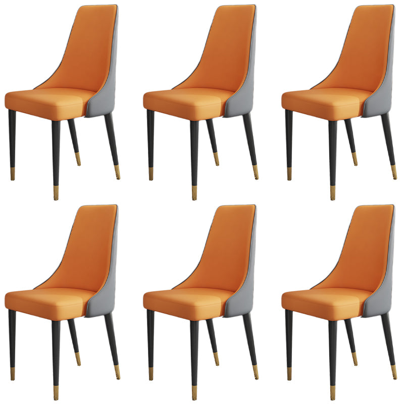 Glam Faux Leather Dining Chair Parsons Chair in Matte Finish for Kitchen