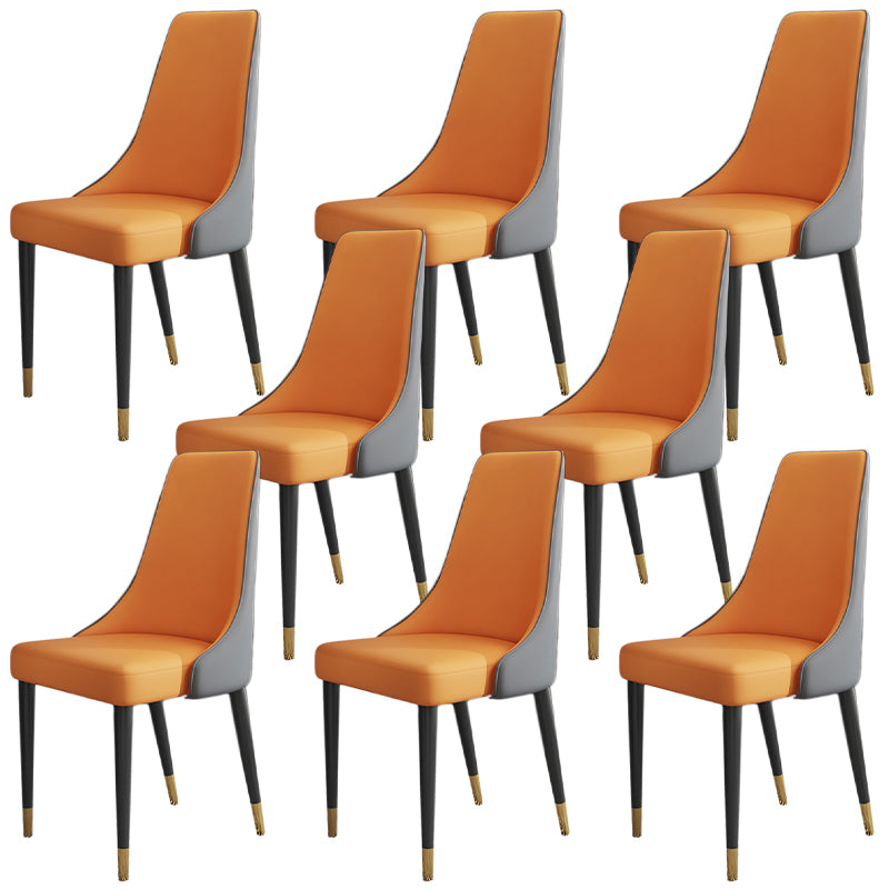 Glam Faux Leather Dining Chair Parsons Chair in Matte Finish for Kitchen