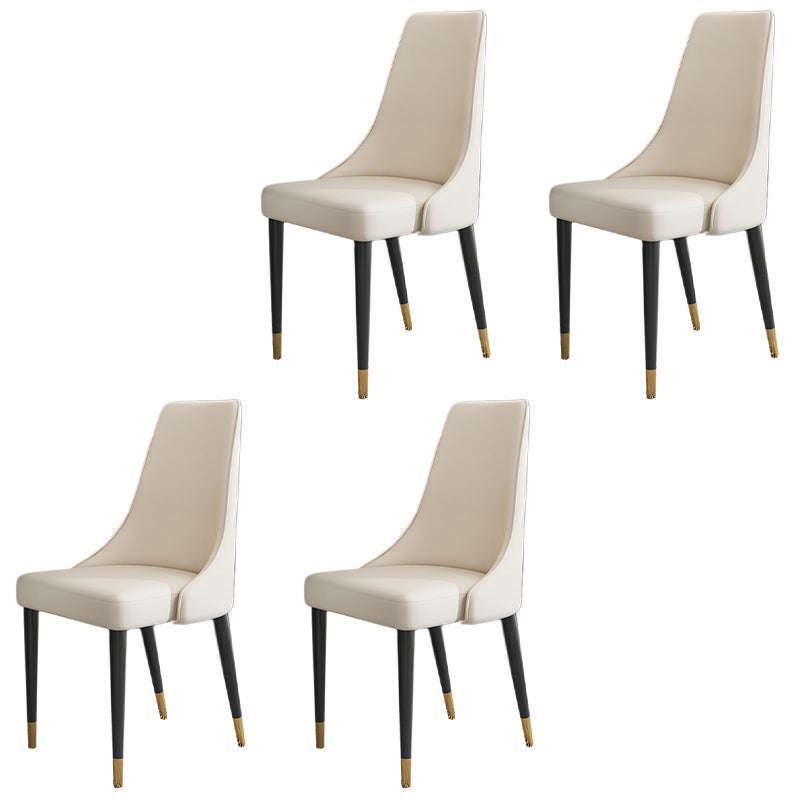 Glam Faux Leather Dining Chair Parsons Chair in Matte Finish for Kitchen
