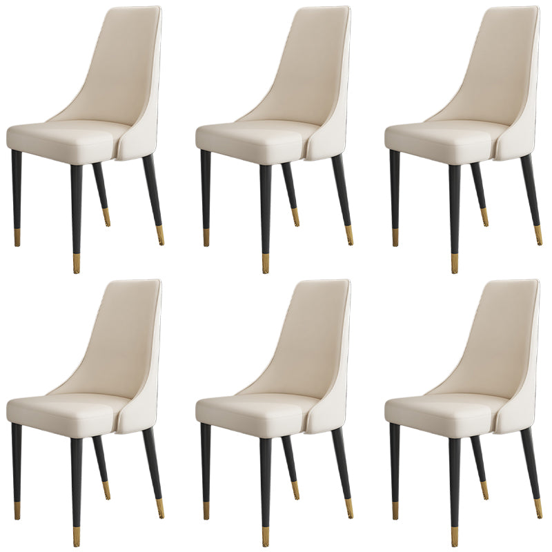 Glam Faux Leather Dining Chair Parsons Chair in Matte Finish for Kitchen