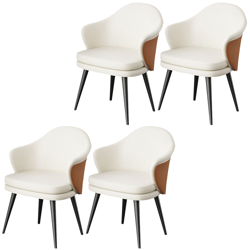 Glam Faux Leather Dining Chair Wingback Side Chair in Matte Finish