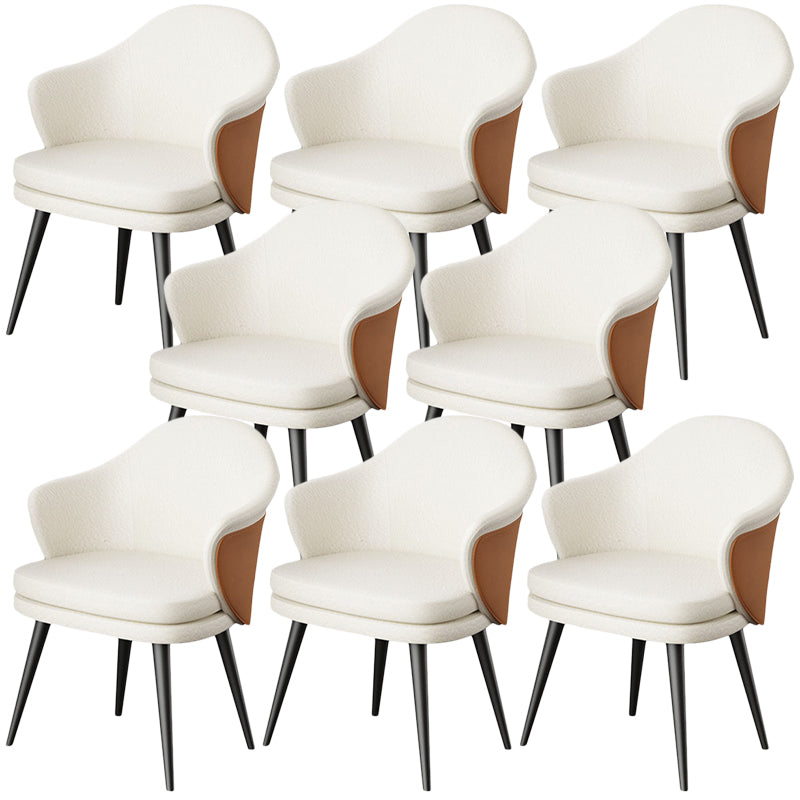 Glam Faux Leather Dining Chair Wingback Side Chair in Matte Finish