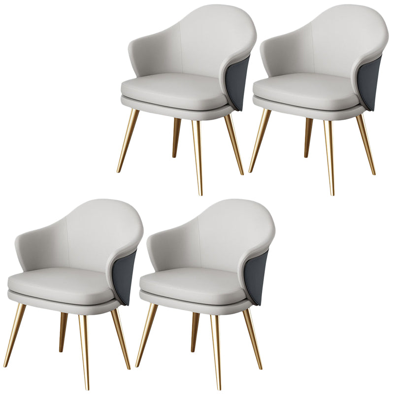 Glam Faux Leather Dining Chair Wingback Side Chair in Matte Finish