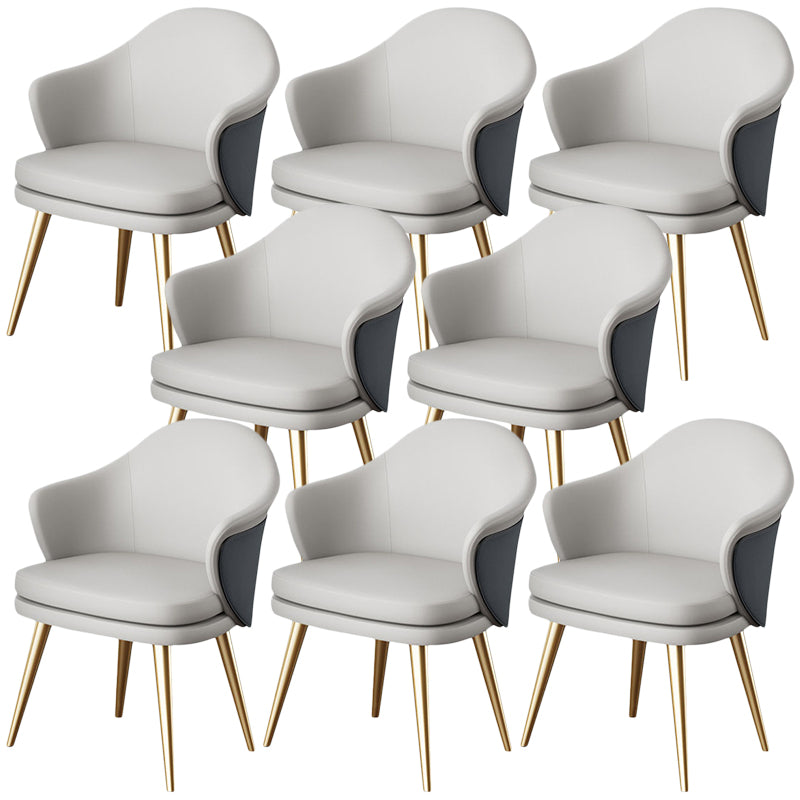 Glam Faux Leather Dining Chair Wingback Side Chair in Matte Finish