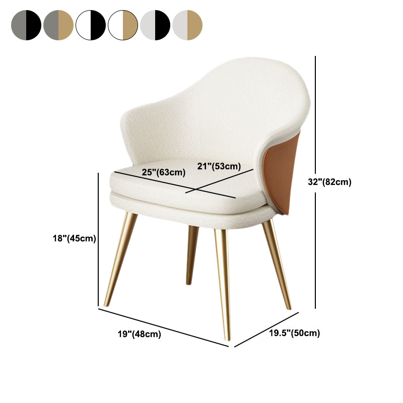 Glam Faux Leather Dining Chair Wingback Side Chair in Matte Finish