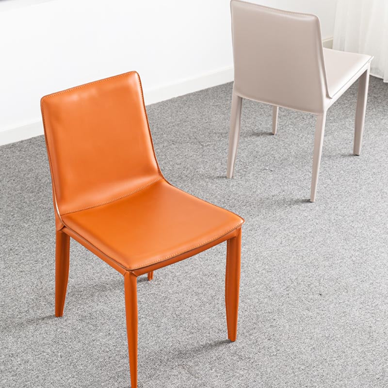 Leather Side Dining Chair Parsons Indoor Chair for Dining Room