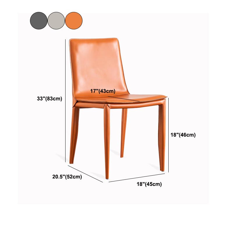 Leather Side Dining Chair Parsons Indoor Chair for Dining Room