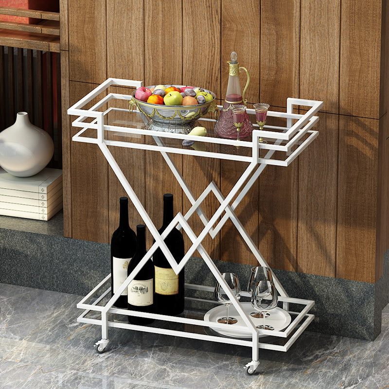 Rolling Contemporary Style Prep Table Metal Prep Table for Kitchen
