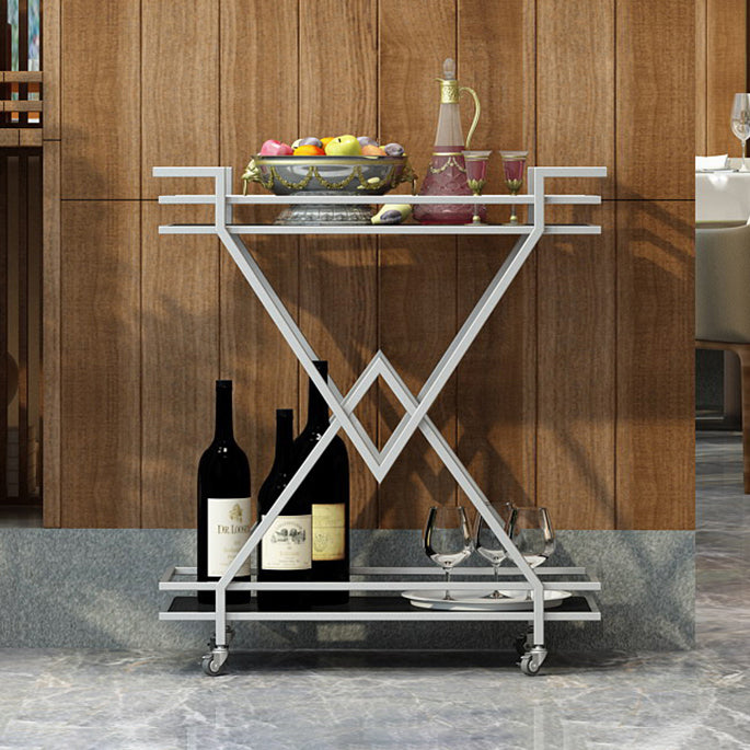 Rolling Contemporary Style Prep Table Metal Prep Table for Kitchen