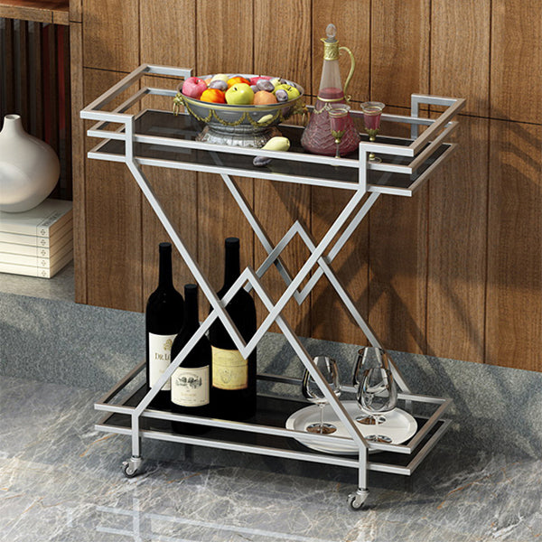 Rolling Contemporary Style Prep Table Metal Prep Table for Kitchen