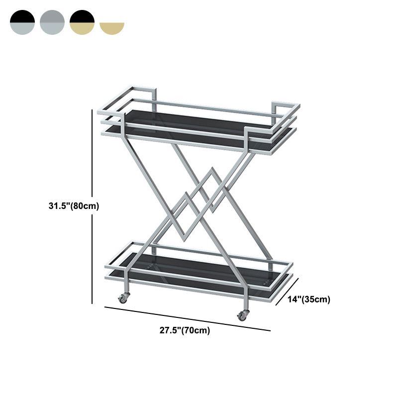 Rolling Contemporary Style Prep Table Metal Prep Table for Kitchen