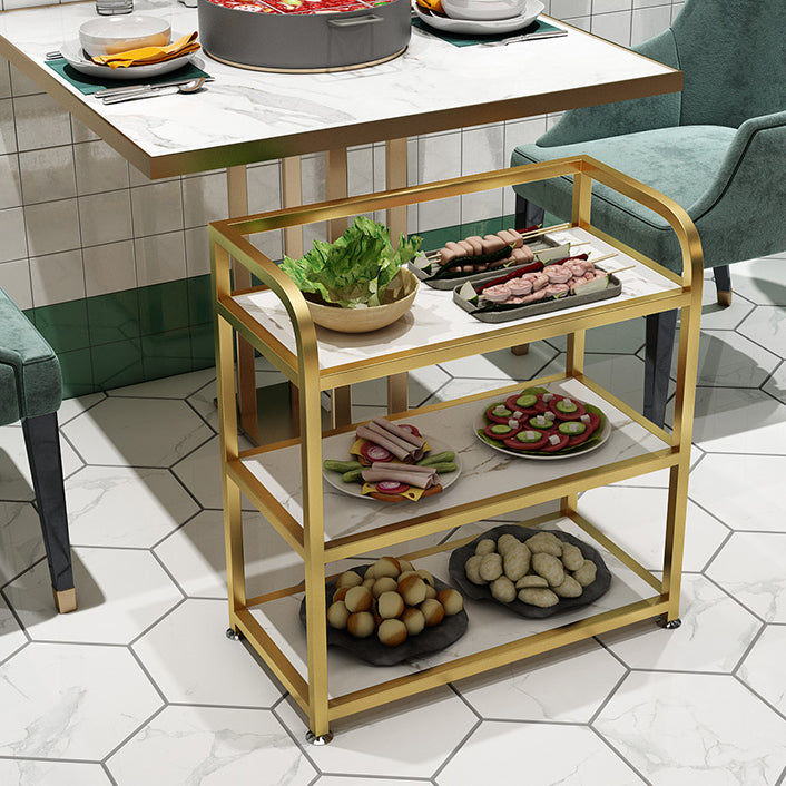 Modern 25.59"H Rolling Prep Table Metal Prep Table for Home Use