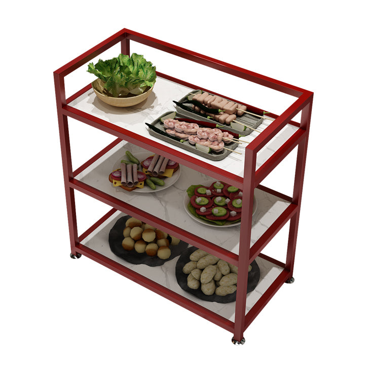 Modern 25.59"H Rolling Prep Table Metal Prep Table for Home Use