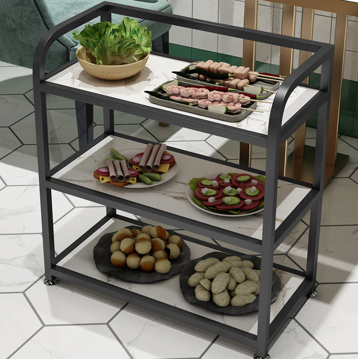 Modern 25.59"H Rolling Prep Table Metal Prep Table for Home Use