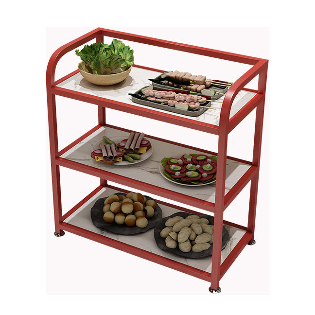 Modern 25.59"H Rolling Prep Table Metal Prep Table for Home Use