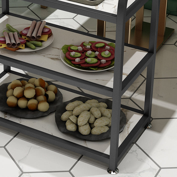 Modern 25.59"H Rolling Prep Table Metal Prep Table for Home Use