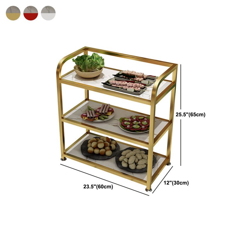 Modern 25.59"H Rolling Prep Table Metal Prep Table for Home Use