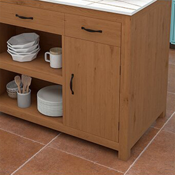 Modern Stationary Kitchen Island Table Wood Rectangular Kitchen Island Table with Drawer