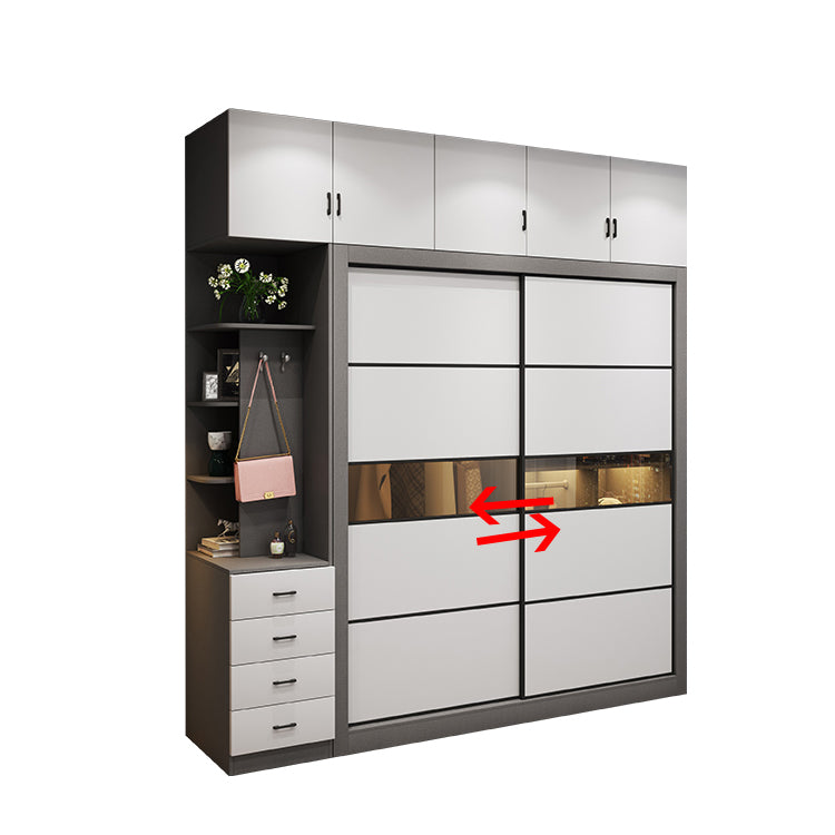 Contemporary Style Wooden Wardrobe White Colour Soft Close Door Wardrobe Closet