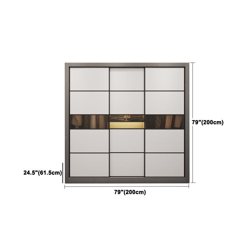 Contemporary Style Wooden Wardrobe White Colour Soft Close Door Wardrobe Closet