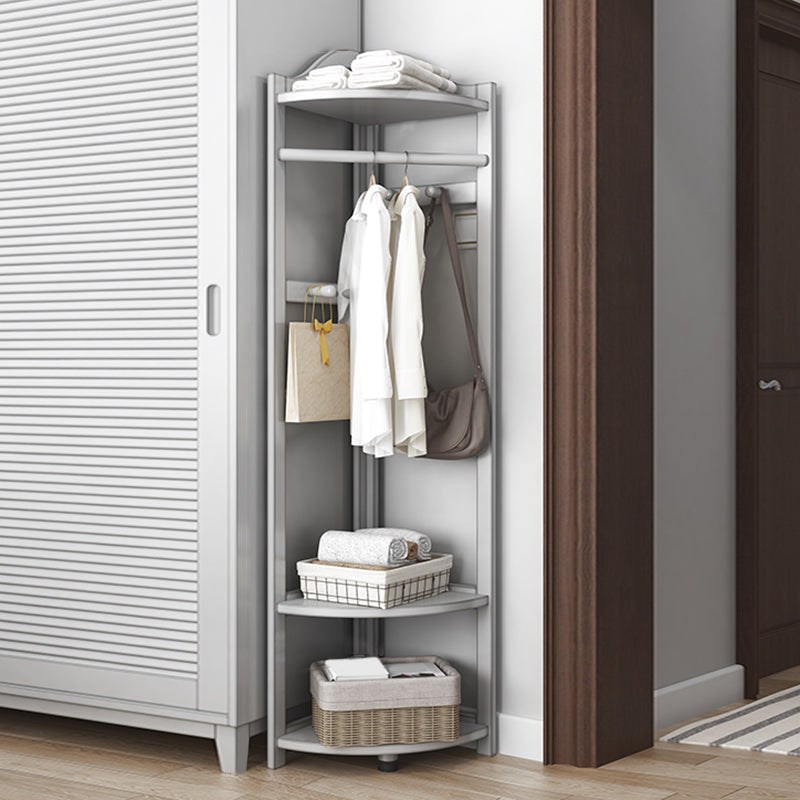 Modern Style Open Armoire Pine Wood Cabinet with Clothing Rod