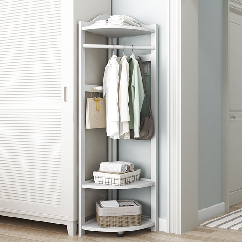 Modern Style Open Armoire Pine Wood Cabinet with Clothing Rod