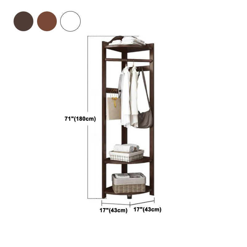 Modern Style Open Armoire Pine Wood Cabinet with Clothing Rod