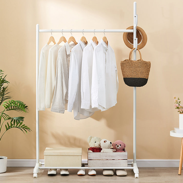 Stainless Steel Open Armoire Contemporary Style Cabinet with Clothing Rod