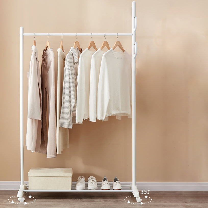 Stainless Steel Open Armoire Contemporary Style Cabinet with Clothing Rod