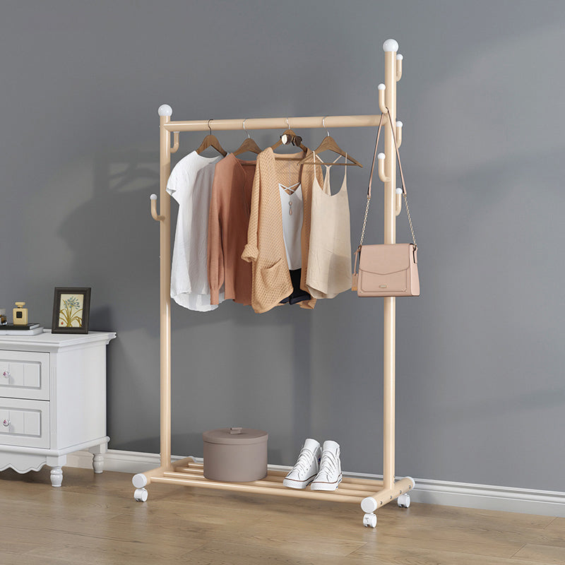 Stainless Steel Open Armoire Contemporary Style Cabinet with Clothing Rod