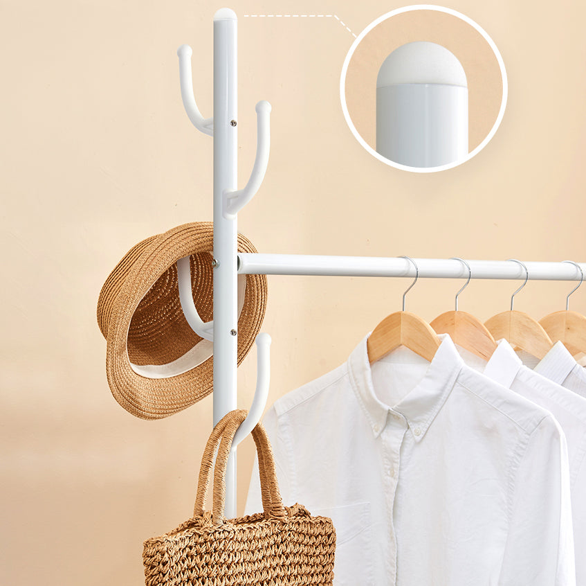 Stainless Steel Open Armoire Contemporary Style Cabinet with Clothing Rod