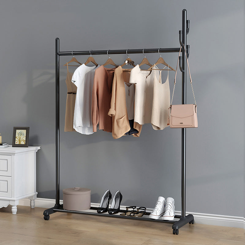 Stainless Steel Open Armoire Contemporary Style Cabinet with Clothing Rod