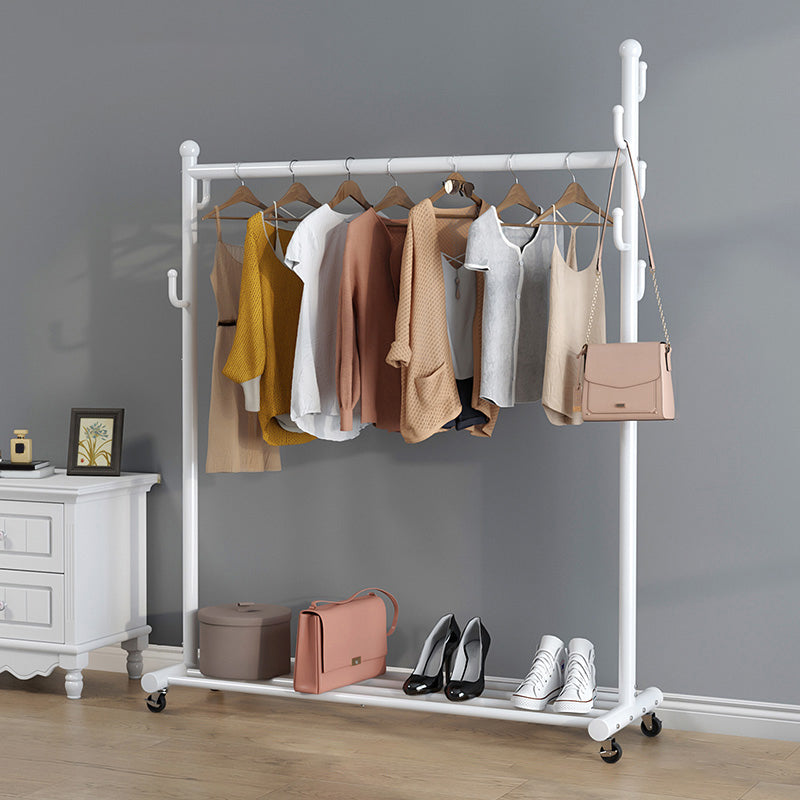 Stainless Steel Open Armoire Contemporary Style Cabinet with Clothing Rod