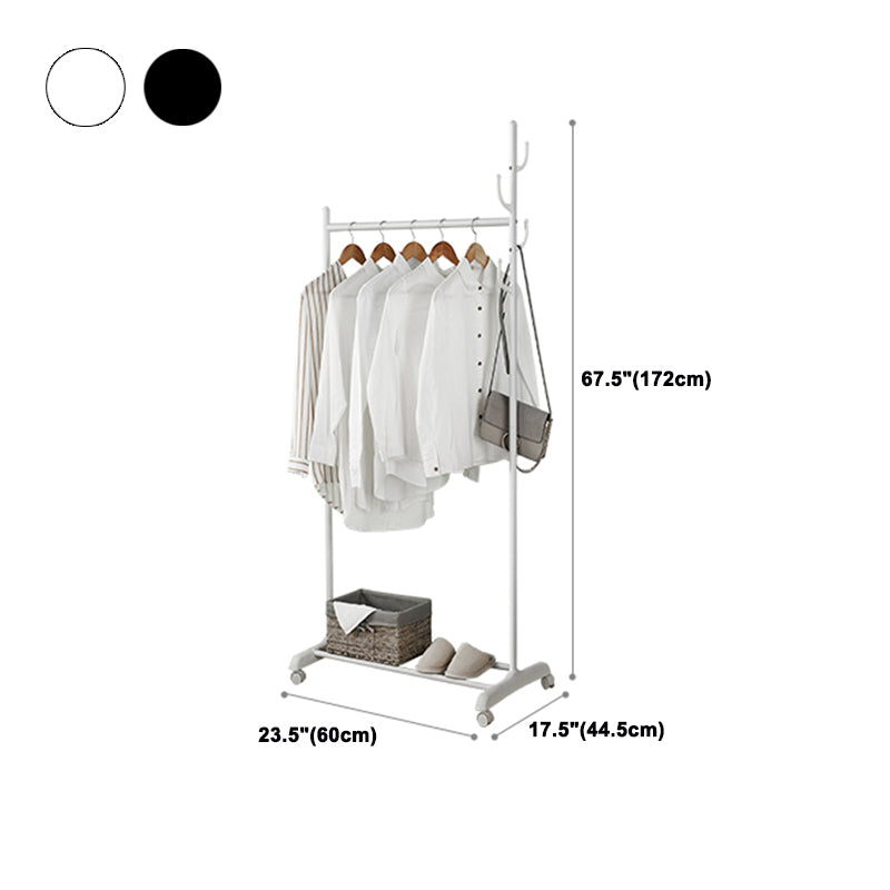 Stainless Steel Open Armoire Contemporary Style Cabinet with Clothing Rod